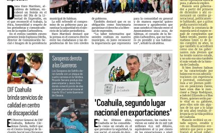 Portada RCG Carbonífera [11 de junio de 2023] Reconoce Diana Haro labor de comunicadores; promoverán sexualidad responsable y más…