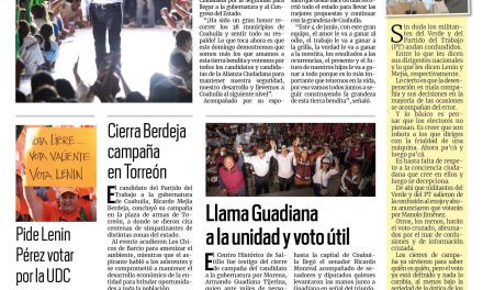 Portada RCG Centro [1 de junio de 2023] Vamos a ganar este 4 de junio: Manolo Jiménez; garantizan elecciones en Frontera y más…