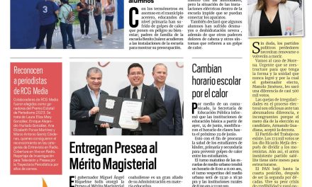 Portada RCG Centro [15 de mayo de 2023] Afecta el calor a la comunidad estudiantil; abastecen agua con pipas y más…