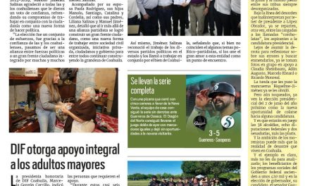 Portada RCG Fronteriza [12 de junio de 2023] Recibe Manolo Jiménez constancia como gobernador electo de Coahuila; entregarán mil becas a estudiantes y más…