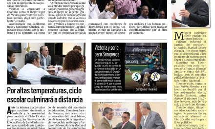 Portada RCG Fronteriza [22 de junio de 2023] Manolo Jiménez agradece a ciudadanos de Piedras Negras; escuelas seguirán los ajustes en horarios y fechas y más…