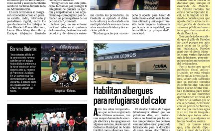 Portada RCG Fronteriza [23 de junio de 2023] Gana RCG Media preseas en Premio Estatal de Periodismo; ajustan horarios de recolección de basura y más…