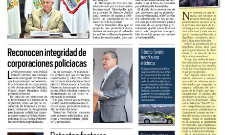 Portada RCG Lagunera [9 de junio de 2023] Va Torreón por recursos para drenaje pluvial; reactivan las Audiencias Públicas y más…