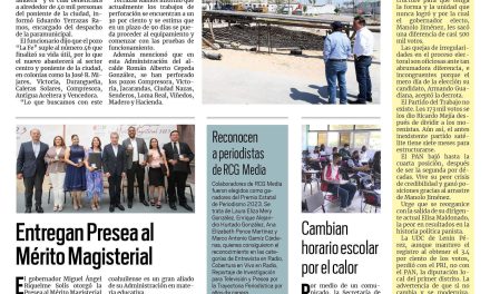 Portada RCG Lagunera [15 de mayo de 2023] Avanza perforación de pozo de agua en Torreón; suspenden autolavados por uso indebido de recursos y más…