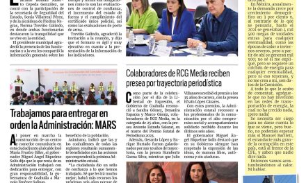 Portada RCG Media [24 de junio de 2023] Trabajamos para entregar en orden la Administración: MARS; Se gradúan alumnos de talleres laborales y más…