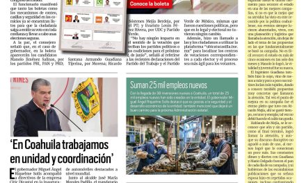 Portada RCG Media [2 de junio de 2023] Todo listo para las elecciones en Coahuila; ‘En Coahuila trabajamos en unidad y coordinación’ y más…
