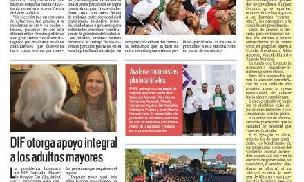 Portada RCG Media [12 de junio de 2023] Recibe Manolo Jiménez constancia como gobernador electo de Coahuila; DIF Coahuila otorga apoyo integral y más…