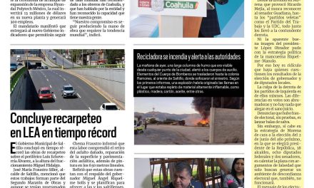 Portada RCG Media [14 de junio de 2023] La seguridad es fundamental para atraer inversión: MARS; concluye recarpeteo en LEA en tiempo récord y más…