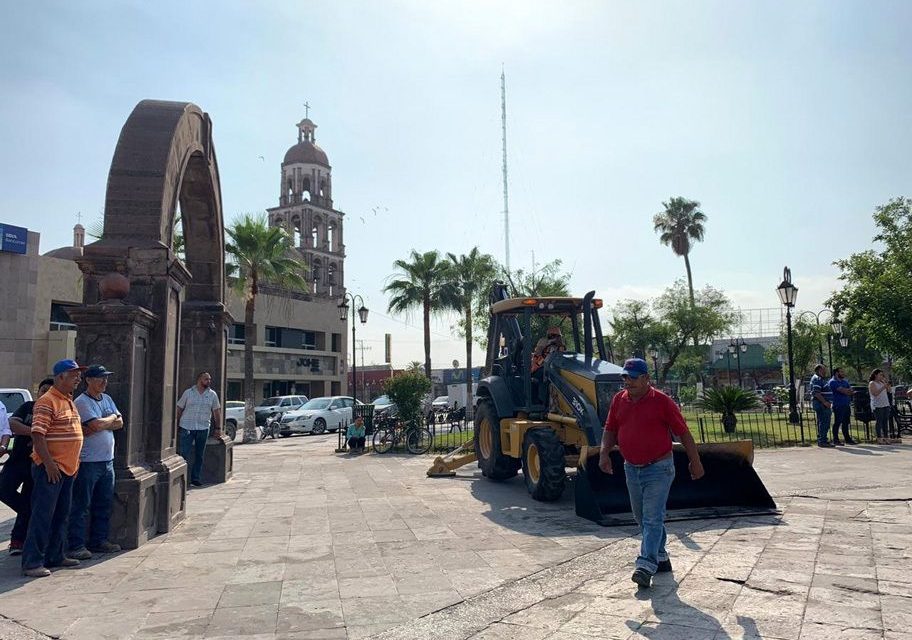 Inician trabajos en Centro Histórico de Monclova