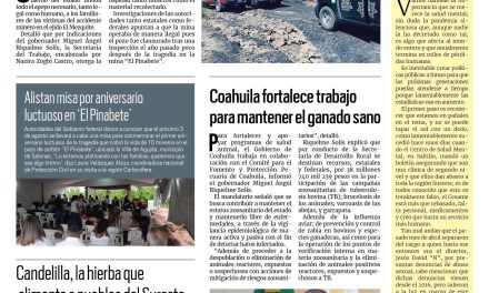 Portada RCG Carbonífera [23 de julio de 2023] Gobierno de Coahuila apoya a familiares de mineros fallecidos; Alerta por altas temperaturas en la región y más…