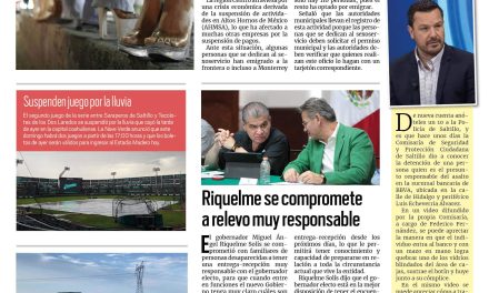 Portada RCG Centro [9 de julio de 2023] Emigran sexoservidoras por crisis en Monclova; Simas retrasa obras por falta de asfalto y más…