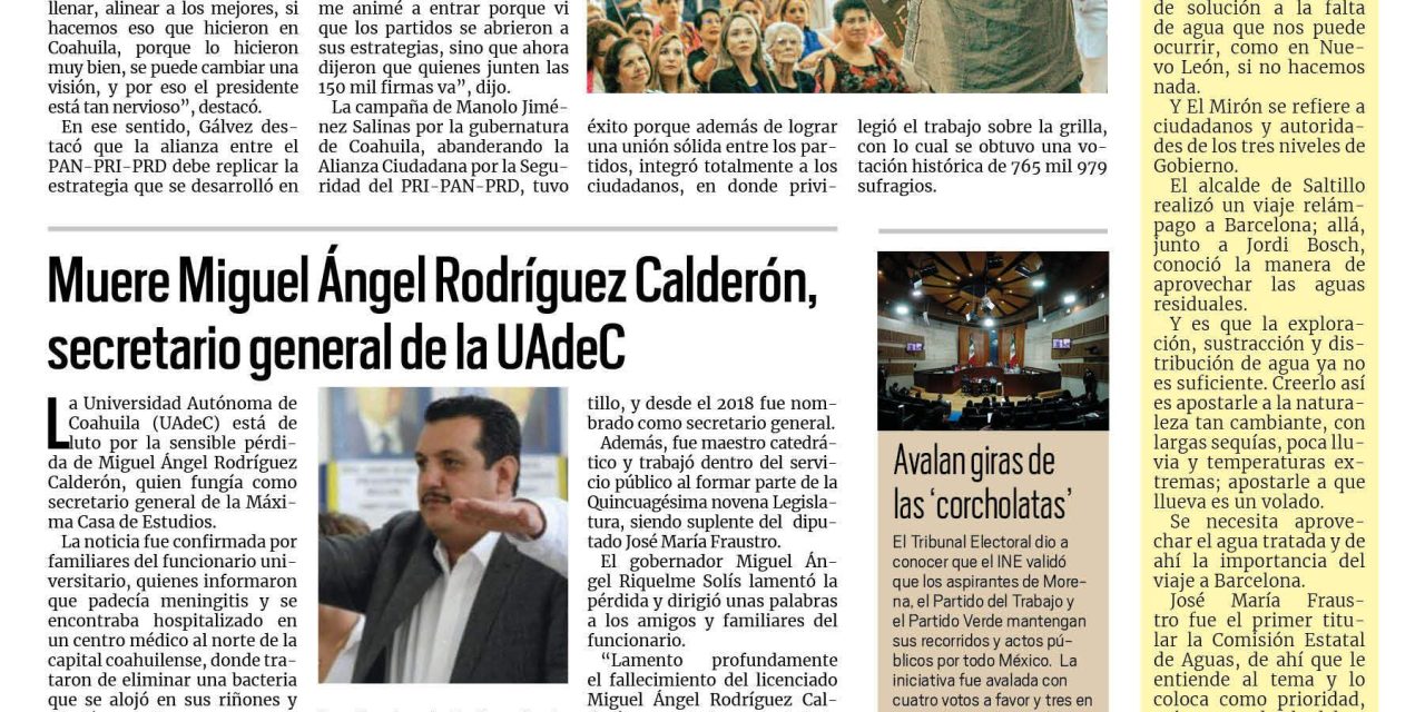Portada RCG Centro [12 de julio de 2023] ‘Tenemos que replicar el modelo Coahuila’; preparan Feria de Monclova 2023 y más…