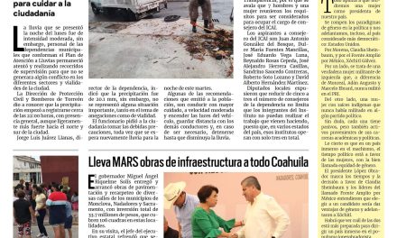 Portada RCG Lagunera [5 de julio de 2023] Realizan recorridos de supervisión durante días de lluvia; realizan acciones para prevenir adicciones y más…