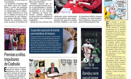 Portada RCG Lagunera [7 de julio de 2023] Continúan Audiencias Públicas en Torreón; destacan resultados del Sistema de Justicia Cívica y más…