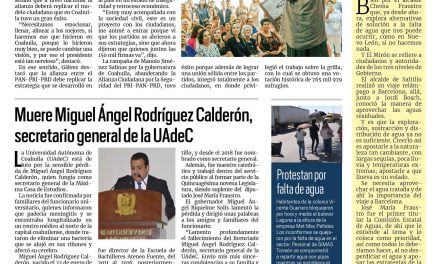 Portada RCG Lagunera [12 de julio de 2023] ‘Tenemos que replicar el modelo Coahuila’; inician nuevo curso en la Academia de Policía y más…