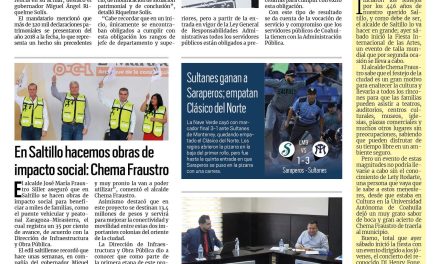 Portada RCG Media [16 de julio de 2023] Tiene Coahuila cumplimiento en declaraciones patrimoniales; En Saltillo hacemos obras de impacto social: Chema Fraustro y más…