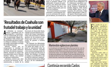Portada RCG Carbonífera [26 de agosto de 2023] Alcaldesa detalla cómo será la Gran Cabalgata Sabinas; Impactan clima y sequía a la producción lechera y más…