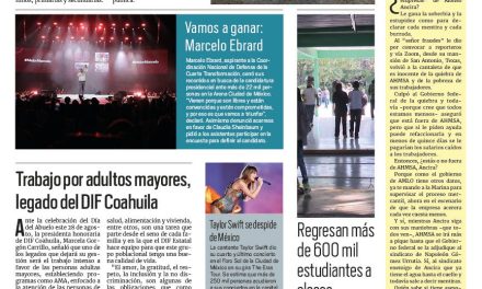 Portada RCG Carbonífera [28 de agosto de 2023] Limpian escuelas para el regreso a clases en Sabinas; Lleva Diana Haro brigada a colonias y más…