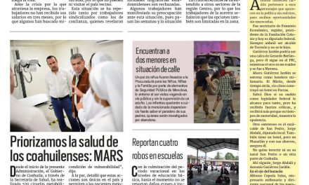 Portada RCG Centro [21 de agosto de 2023] Niega Estados Unidos ingreso a obreros de AHMSA; trabajadores obtienen ingresos de su crédito Infonavit y más…