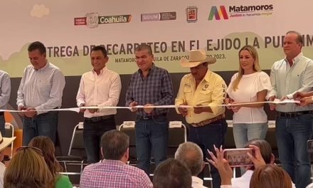 Entrega MARS obras de recarpeteo en Matamoros