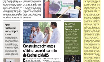 Portada RCG Fronteriza [11 de agosto de 2023] Inician programas de mejoramiento de la vivienda; mantienen en marcha programa de pavimentación y más…