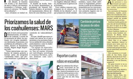 Portada RCG Fronteriza [21 de agosto de 2023] Realiza DIF concurso gastronómico; refuerzan labores de pavimentación den Acuña y más…