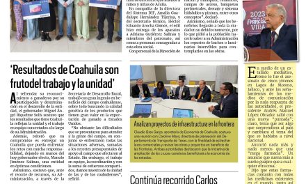 Portada RCG Fronteriza [26 de agosto de 2023] Equipa Ayuntamiento casa OMNIA con computadoras; Aumentan demandas por pensión alimenticia y más…