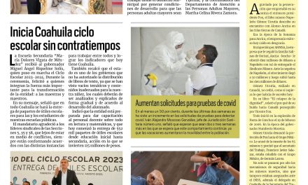 Portada RCG Fronteriza [29 de agosto de 2023] Coronan a reina del adulto mayor; reiteran compromiso a la educación ante el regreso a clases y más…