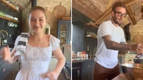 David Beckham y su familia bailan y cocinan burritos mientras escuchan a Juan Gabriel