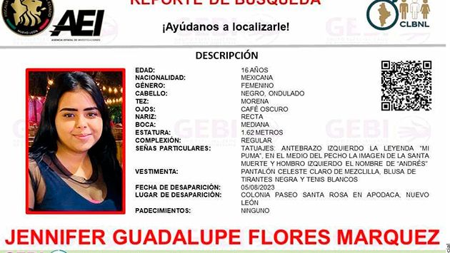 Jovencita de 16 años desaparece en Apodaca, Nuevo León