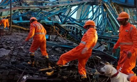Grúa colapsa en la India y deja un saldo de 17 muertos