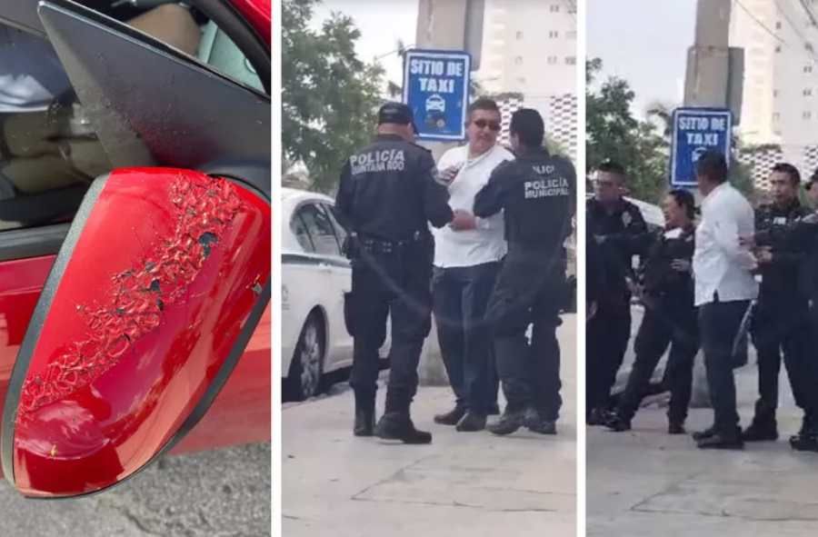 Taxista ataca a conductor de Uber en Cancún con ácido
