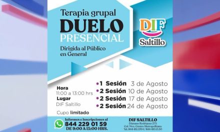 Llevará a cabo DIF Saltillo Terapia de Duelo