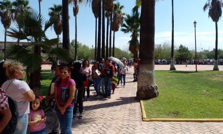 Padres de familia acuden a la SEC para realizar trámites para sus hijos