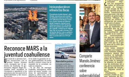Portada RCG Carbonífera [2 de septiembre de 2023] Impulsa Diana Haro tradiciones de Sabinas; Múzquiz, casa de la montura más grande del mundo y más…
