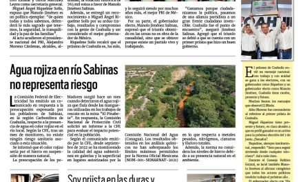 Portada RCG Carbonífera [3 de septiembre de 2023] ¡Aquí cumplimos!, reafirma PRI Coahuila durante Consejo Político; Ruta recreativa promueve la tolerancia y el respeto y más…