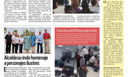 Portada RCG Carbonífera [13 de septiembre de 2023] Entrega MARS 60 patrullas a fuerzas estatales y municipales; cae presunta homicida en Sabinas y más…
