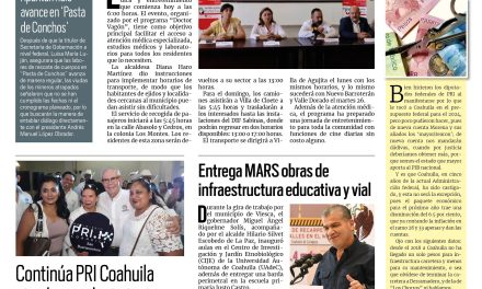 Portada RCG Carbonífera [23 de septiembre de 2023] Implementarán transporte para asistir a consultas médicas; Suspenderán servicio de agua potable en San Juan de Sabinas y más…