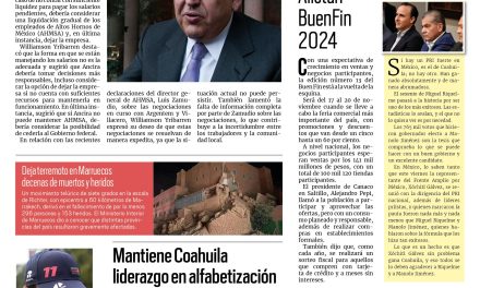 Portada RCG Centro [9 de septiembre de 2023] Instan a Ancira a tomar responsabilidad con trabajadores de AHMSA; Dejan sin luz de nueva cuenta al ejido Hércules  y más…