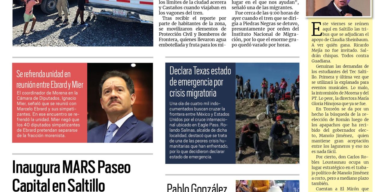 Portada RCG Centro [21 de septiembre de 2023] Brindan auxilio a migrantes varados; buscan recaudar fondos para tratamientos de cáncer de mama y más…
