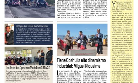 Portada RCG Centro [22 de septiembre de 2023] Capturan a 3 ladrones en AHMSA; intenta menor terminar con su vida en Monclova y más…
