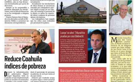 Portada RCG Centro [24 de septiembre de 2023] No hay denuncias por robos en AHMSA: delegado de la Fiscalía; Vigilan que garrapatas no entren a escuelas de Monclova y más…