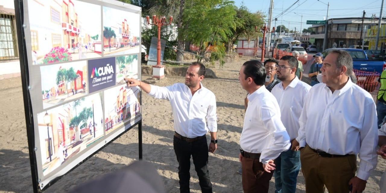 Inicia rehabilitación de plazas públicas en Acuña