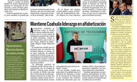 Portada RCG Fronteriza [9 de septiembre de 2023] Entrega municipio Premio al Mérito Juvenil 2023; Entregan obra de pavimentación por 1.5 mdp y más…