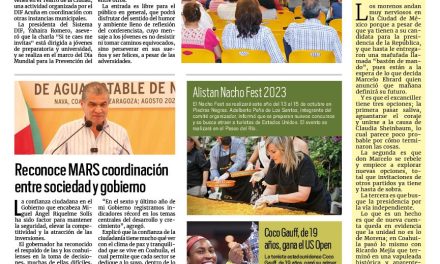 Portada RCG Fronteriza [10 de septiembre de 2023] Invitan a conferencia en contra del suicidio en Acuña; Ofrecen cursos de autodefensa para mujeres y más…