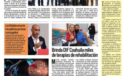 Portada RCG Fronteriza [11 de septiembre de 2023] Reforzarán acciones de salud en Acuña; beneficiarán a 63 productores con 20 toneladas de semilla y más…