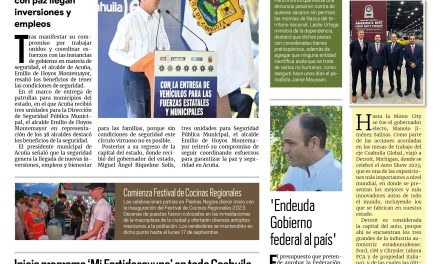 Portada RCG Frontera [15 de septiembre de 2023] Acuña suma esfuerzos por la seguridad; inicia Conalep programa de prevención de adicciones y más…