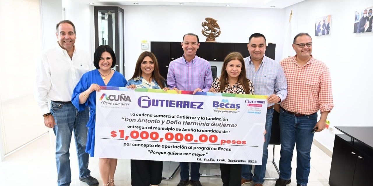 Donan un millón de pesos para becas en Acuña