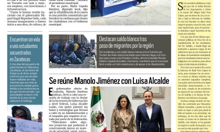 Portada RCG Lagunera [28 de septiembre de 2023] Refuerzan vigilancia en Torreón; acuden trabajadores de La Ola a la Feria de Torreón y más…