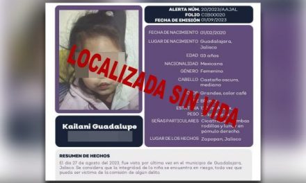 Encuentran sin vida y en una cubeta a Kailani; la menor que fue reportada como desaparecida en Jalisco